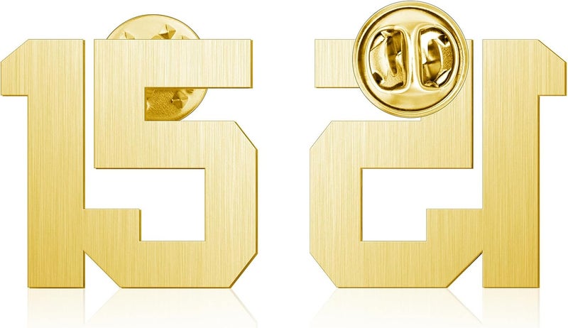 AMITER Personalized 0-100 Number Lapel Pins, 18K Gold Brooch Pin Tie Tacks for Suits, Neckties, Hats, Men & Women - Image 5